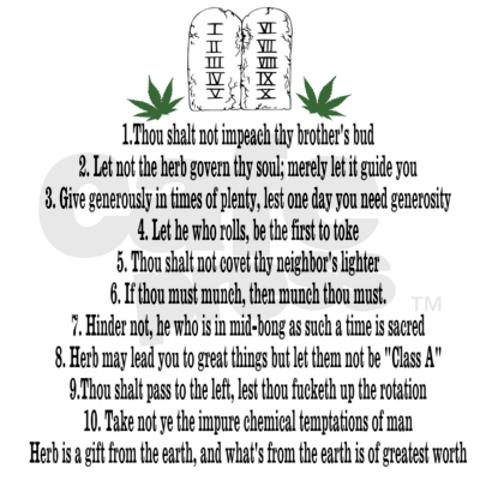 Weed 10 Commandments
