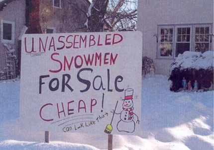 Unassembled snowman for sale