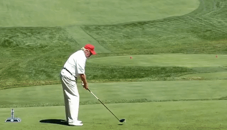 Trump golf ball hits Hillary in the back of the head