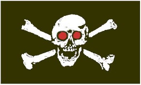 Skull And Bones Red Eyes Flag